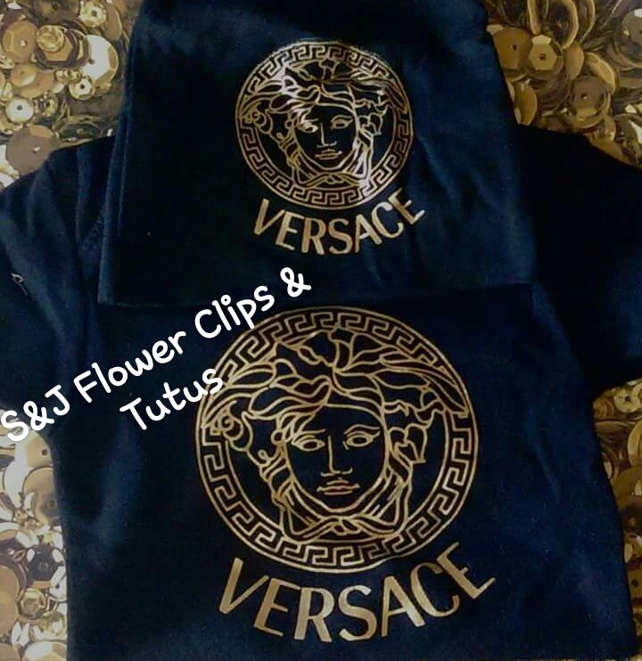 Infant Babys Designer Versace Onesie Set with hat Boys Shirt Girls Shirt