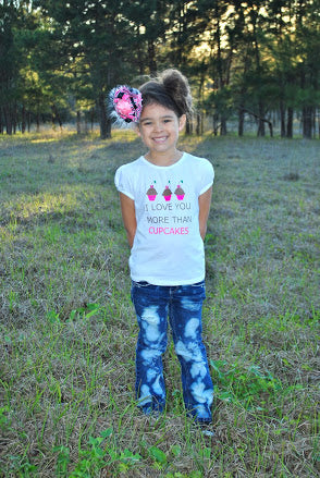 I love you more than cupcakes Valentine's Day Girls Shirt