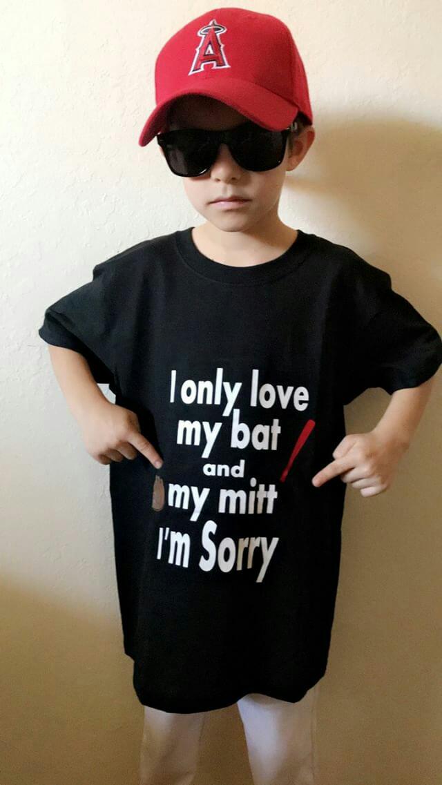 I only love my bat and my Mitt I'm sorry Baseball Boys Shirt Girls Shirt