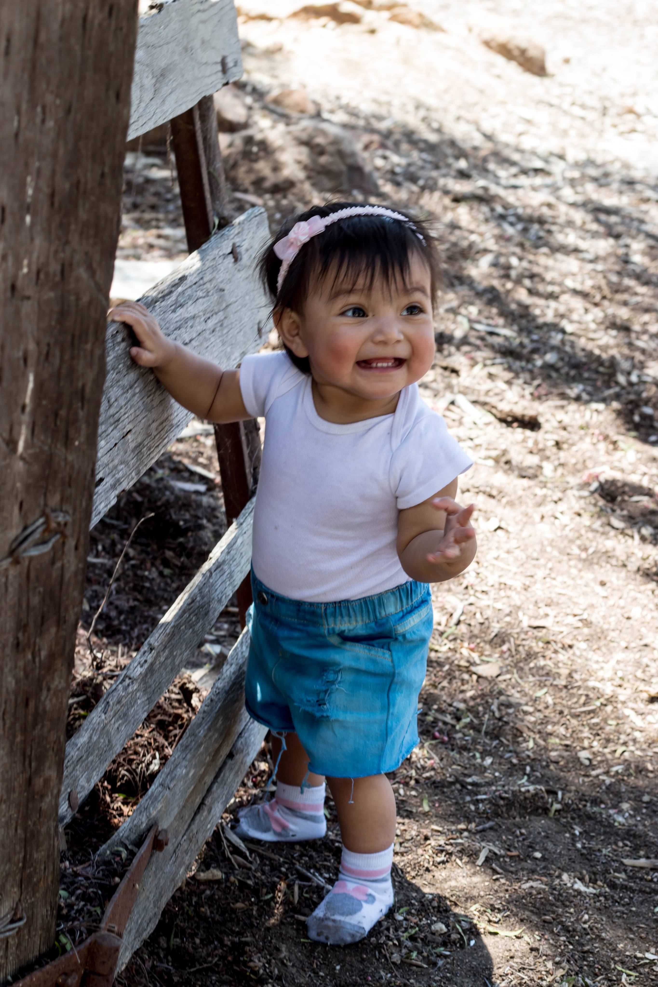 Blue Hand Dyed Girls Distressed Jeans Shorts