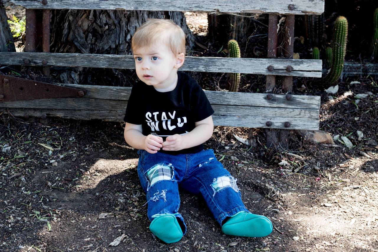 Mint Plaid Boys Distressed Jeans infant toddler tots