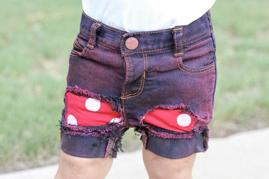 Minnie Mouse Girls Distressed Jeans Shorts