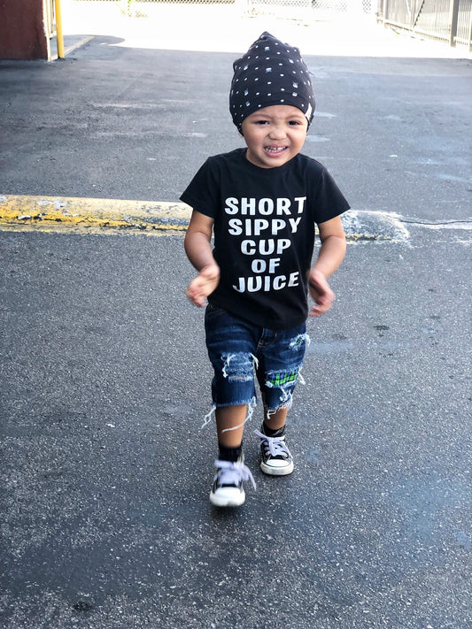 Plaid Boys Distressed Jeans Shorts