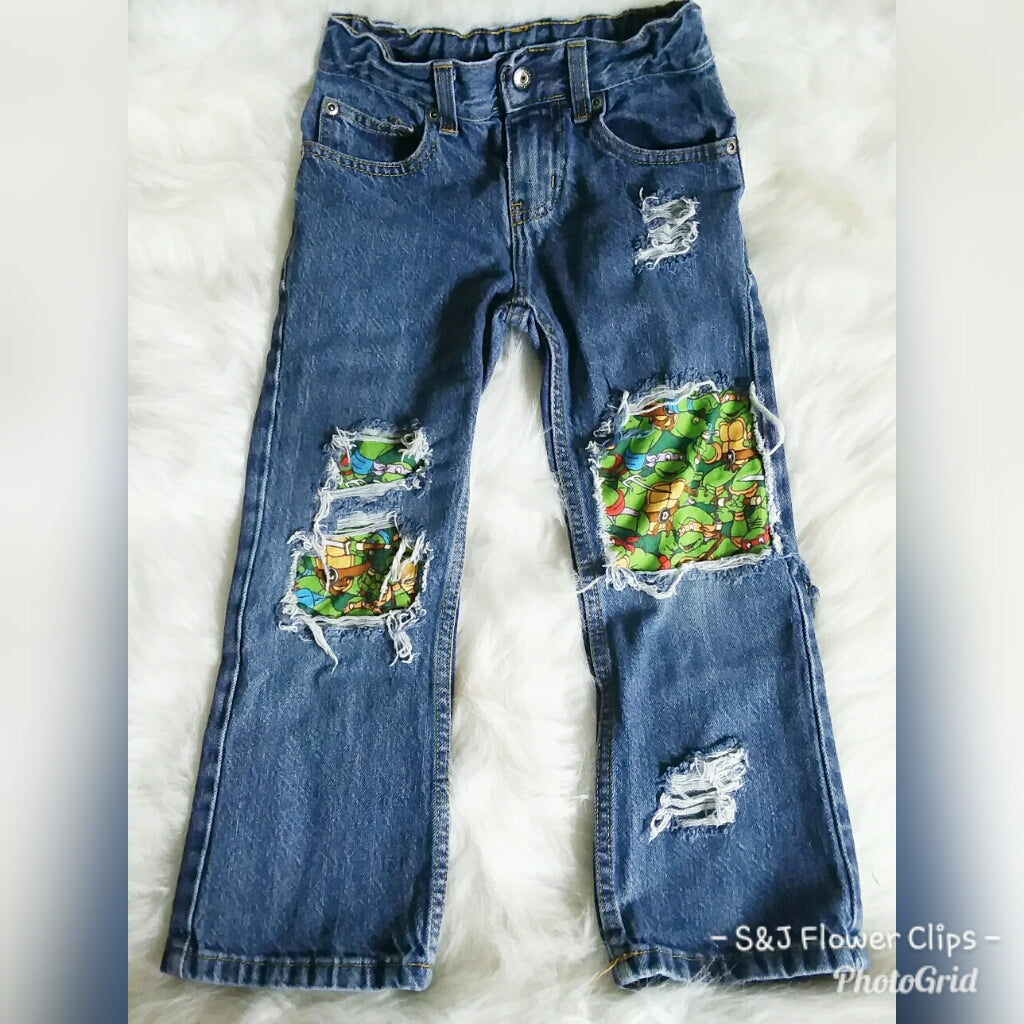 Ninja Turtles Boys Distressed Jeans