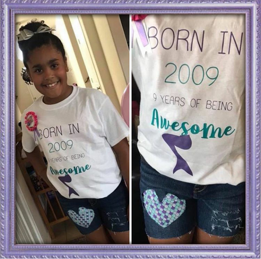 Mermiad Birthday Year Girls Shirt