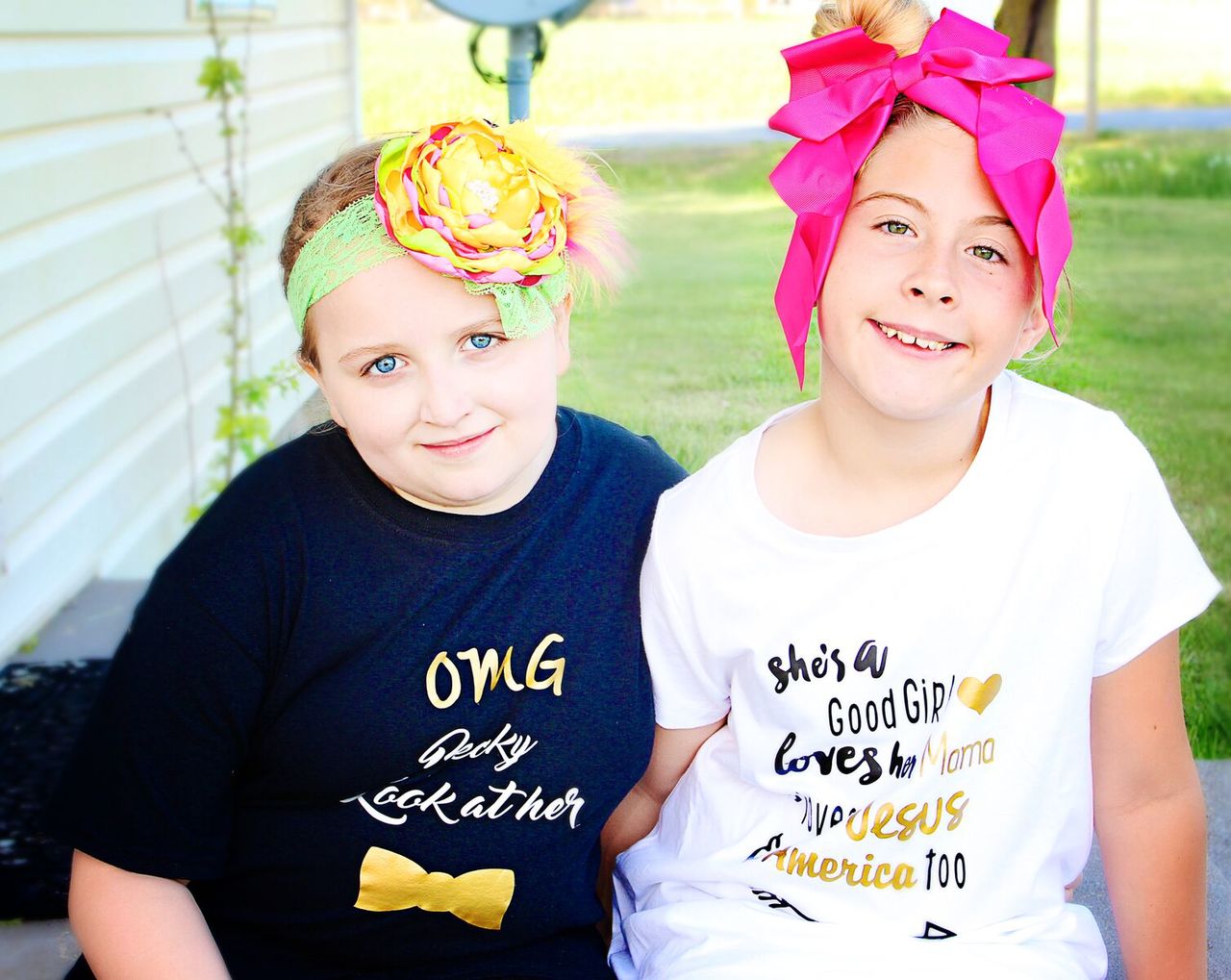 OMG Look at her Bow Girls Shirt