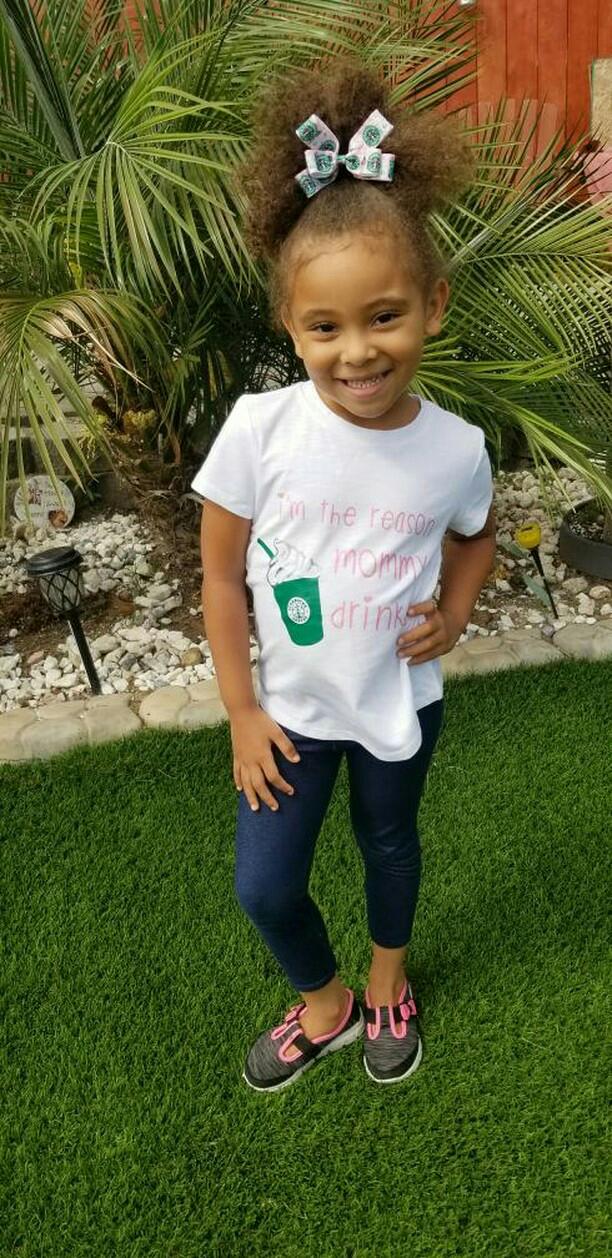 I'm the reason mommy drinks Starbucks Girls Shirt
