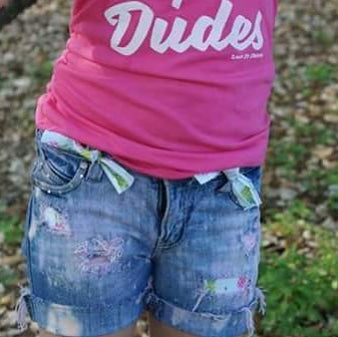 Pink Pineapple Girls Distressed Jeans Shorts