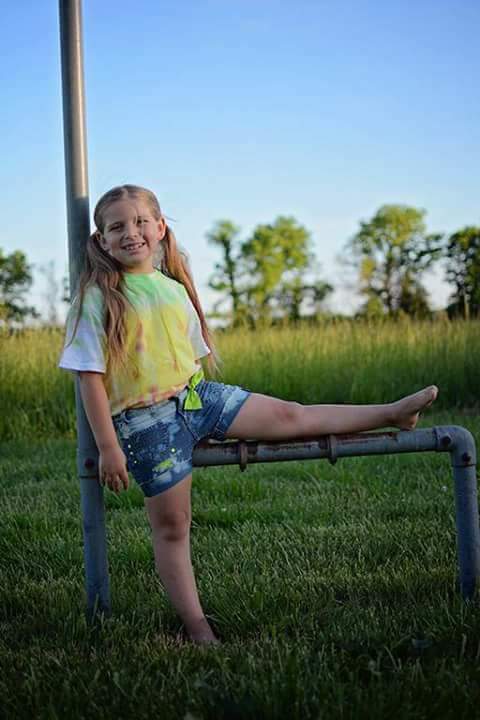 Neon Green Girls Distressed Jeans Shorts