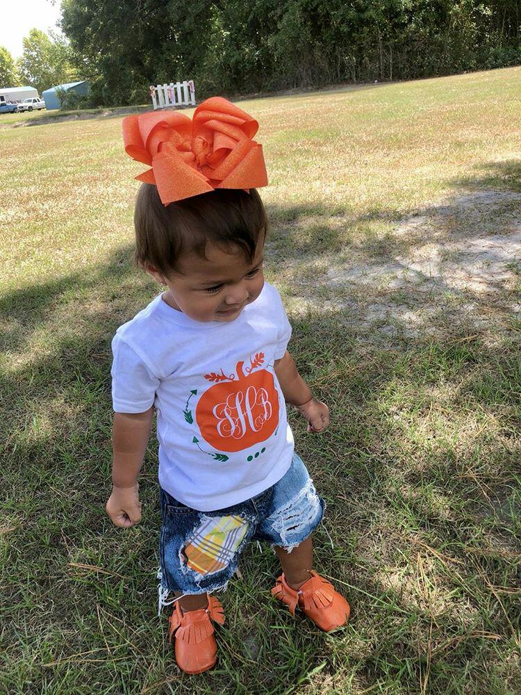 Monogram Pumpkin Fall Shirt Girls Shirt Boys Shirt