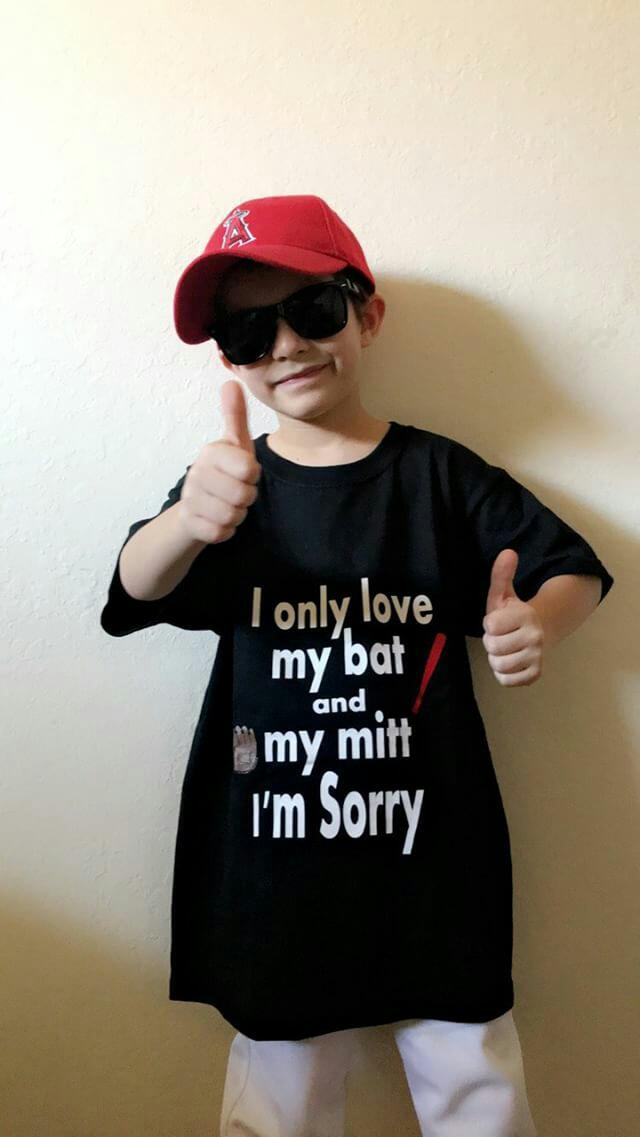 I only love my bat and my Mitt I'm sorry Baseball Boys Shirt Girls Shirt