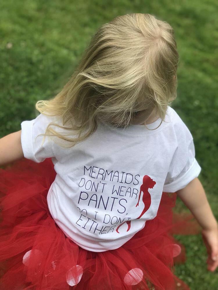 Mermaids don't wear pants either do I Girls Shirt