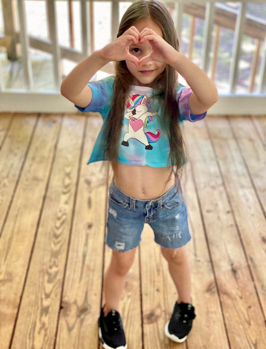 Dabbing Unicorn Rainbow Girls Shirt