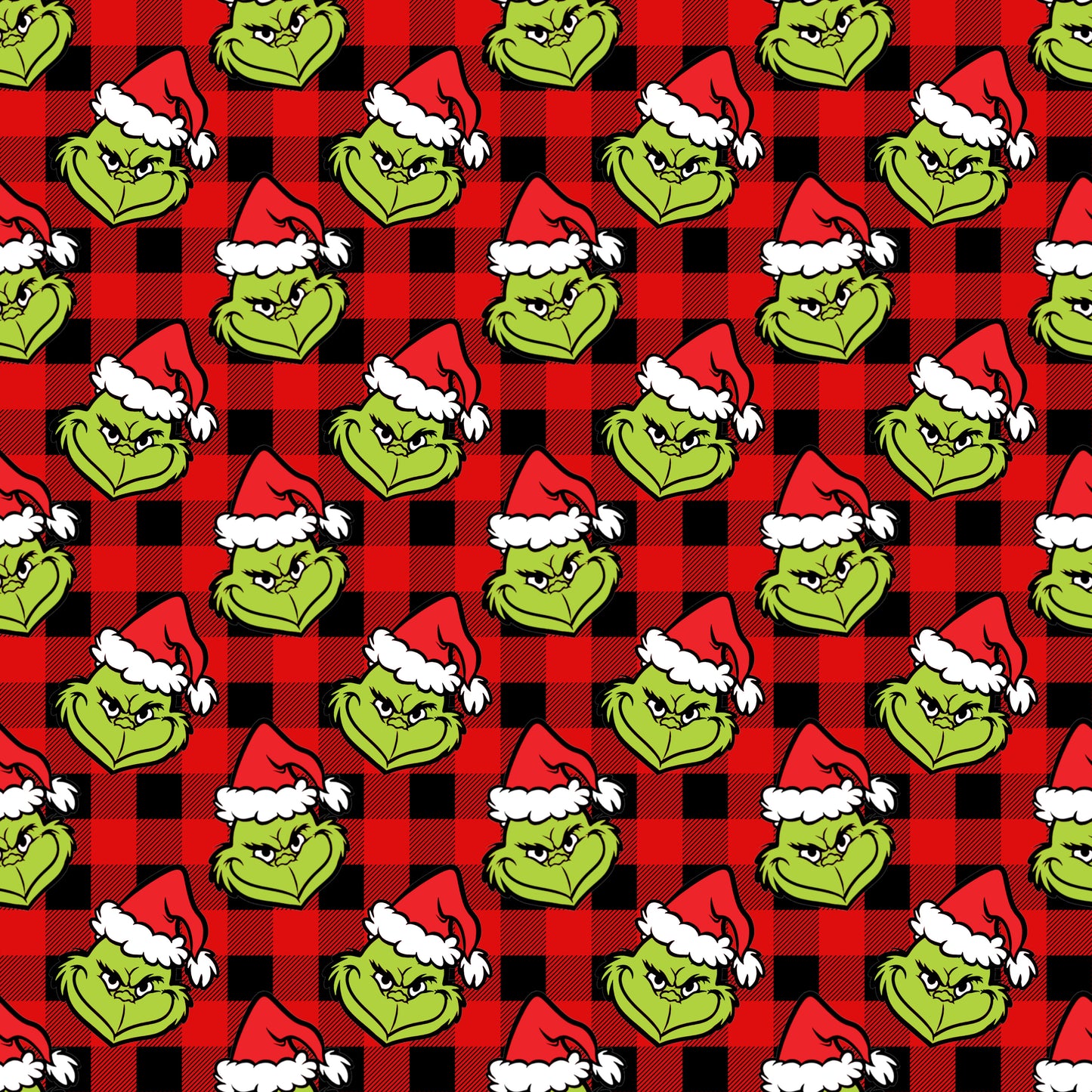 Grinch Buffalo Plaid Handmade Christmas