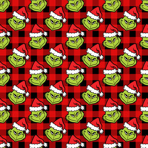 Grinch Buffalo Plaid Handmade Christmas