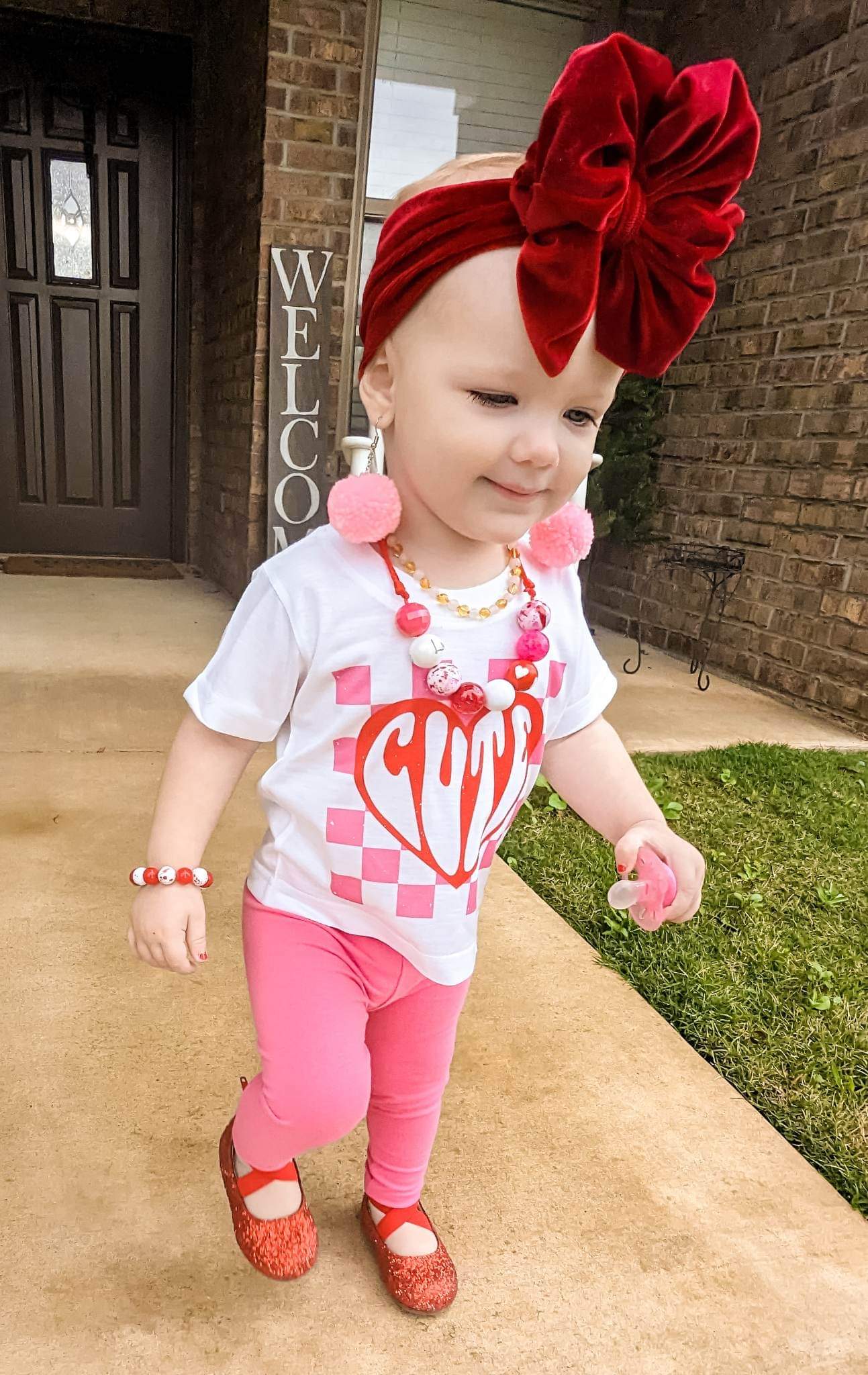 Checker Cute Valentine Girls Shirt Valentines