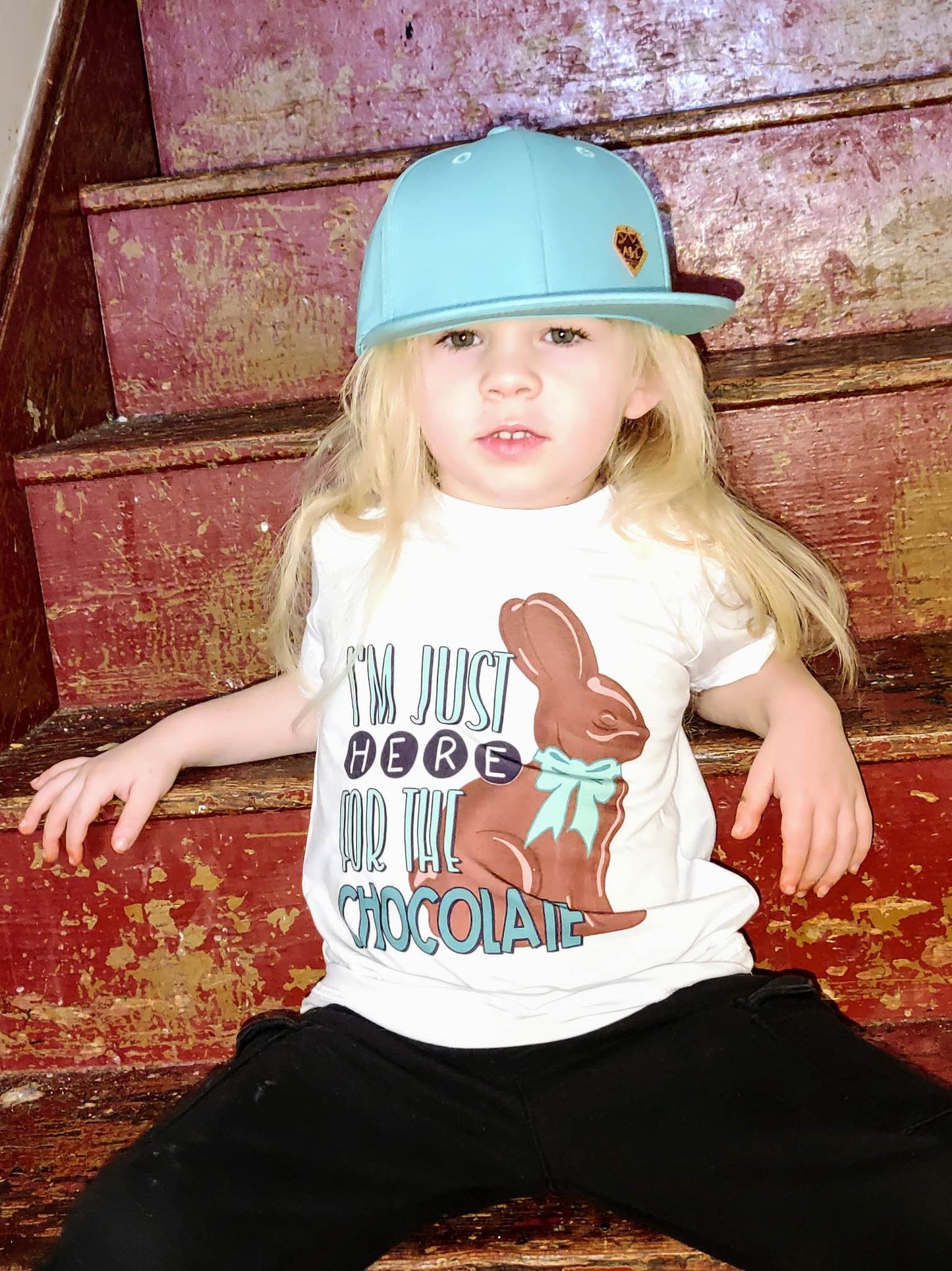 I'm Just Here For The Chocolate Easter Girls Shirt Ladies Shirt Boys Shirt