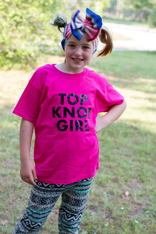 Top Knot girl Girls Shirt