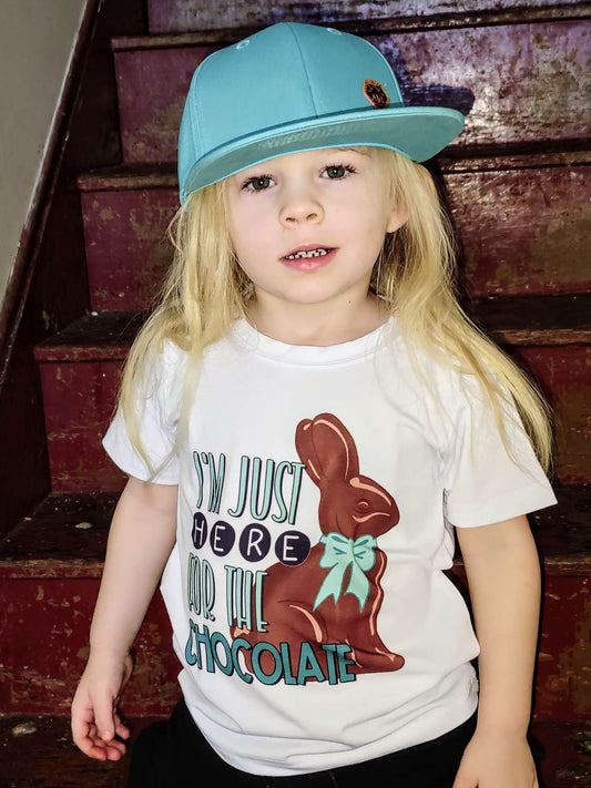 I'm Just Here For The Chocolate Easter Girls Shirt Ladies Shirt Boys Shirt