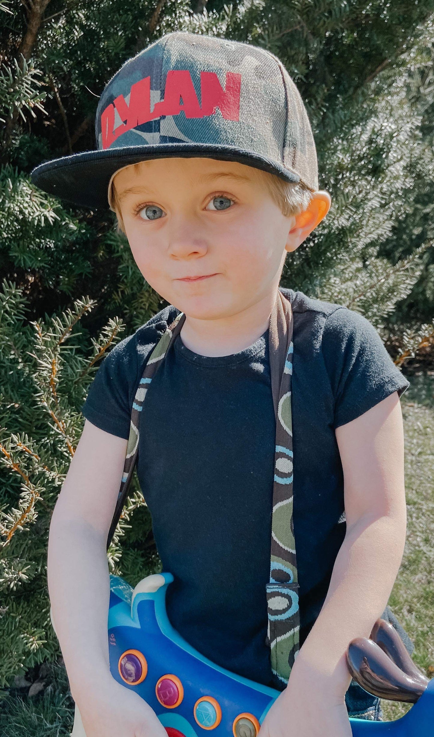 Camo & Black Snapback Hat