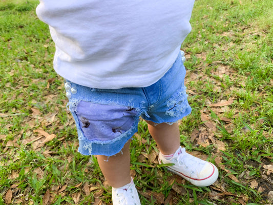 Princess Elsa Frozen Girls Distressed Jeans Shorts Denim