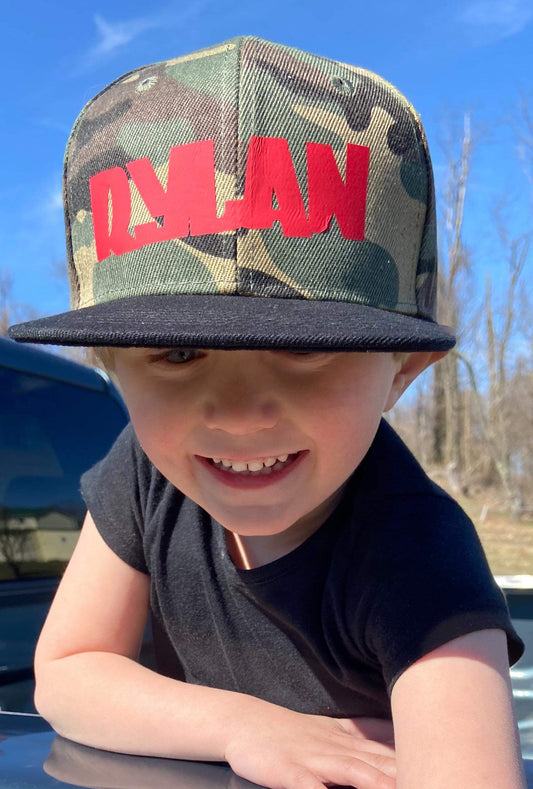 Camo & Black Snapback Hat