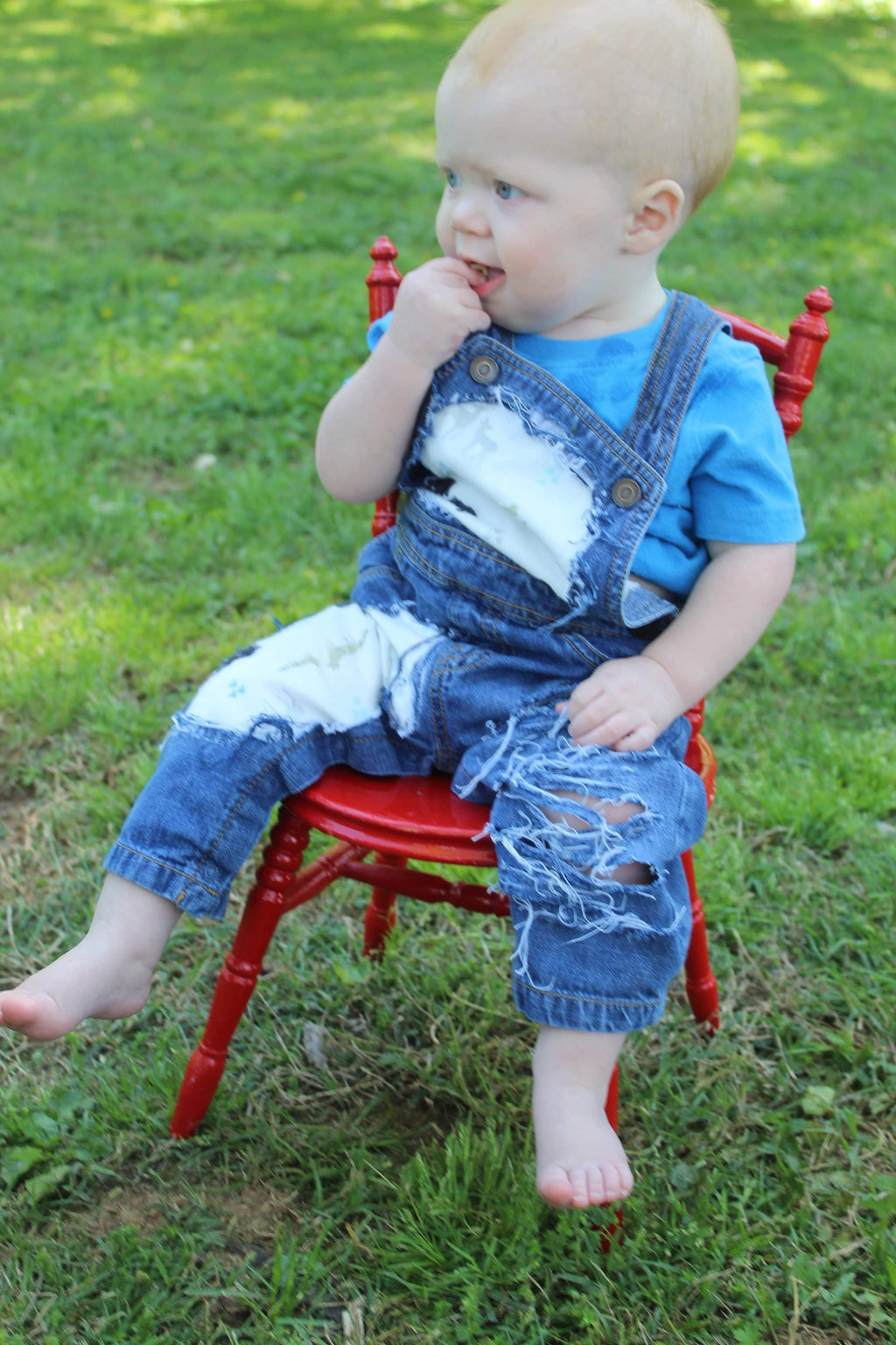 Boys Bears, Foxs Oh My! Distressed Overalls Shortalls Jumper