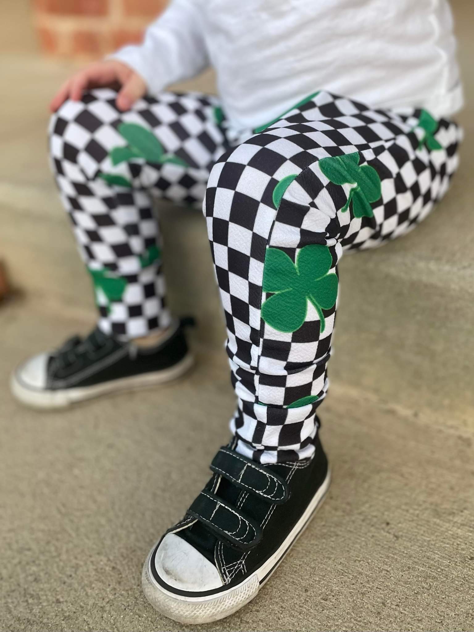 Checker Clover St. Patricks Handmade