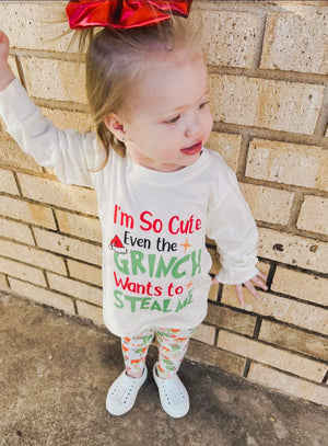 I'm So Cute Even The Grinch Wants To Steal Me Christmas Boys Shirt Girls Shirt Ladies Shirt Mens Shirt