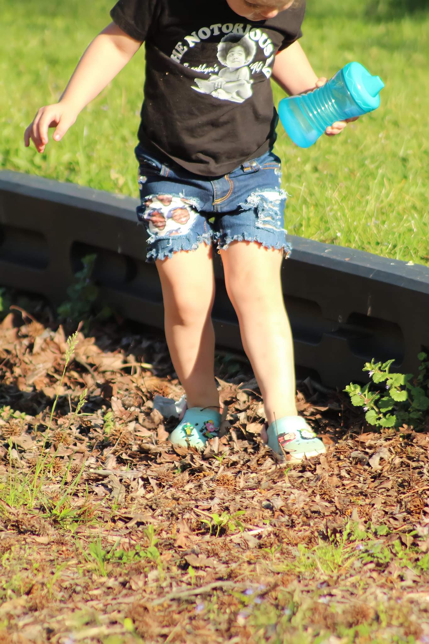 Tupac Girls Distressed Jeans Shorts