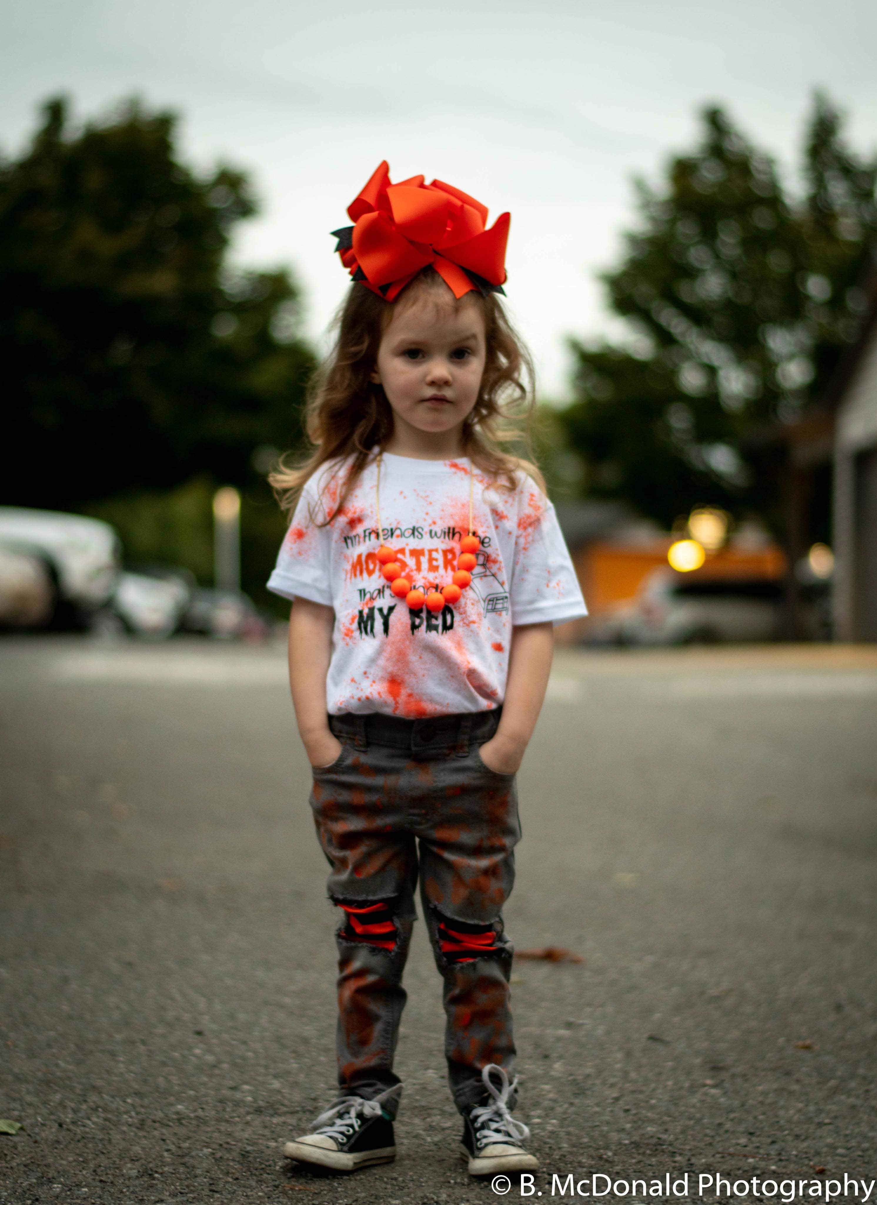 Halloween Stripes & Paint Distressed Jeans