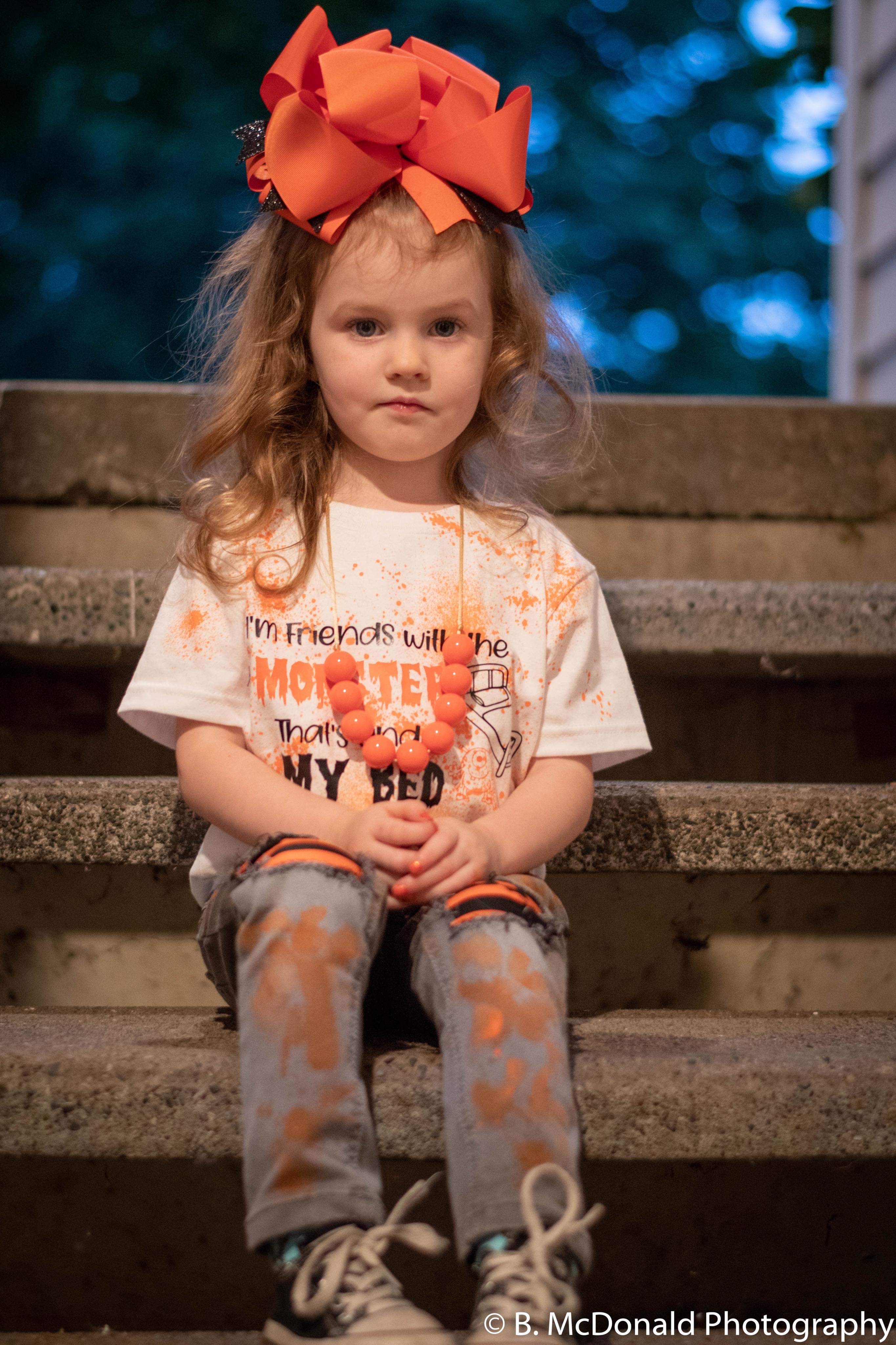 Halloween Stripes & Paint Distressed Jeans