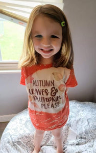 Autumn Leaves & Pumpkin Please Thanksgiving Fall Girls Shirt