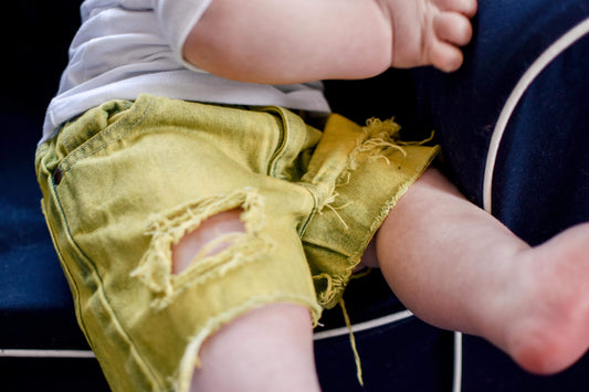 Lime Green Boys Distressed Jeans Shorts