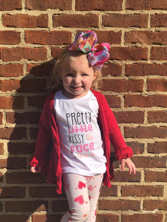 Pretty Little Kissy Face Girls Shirt Valentines