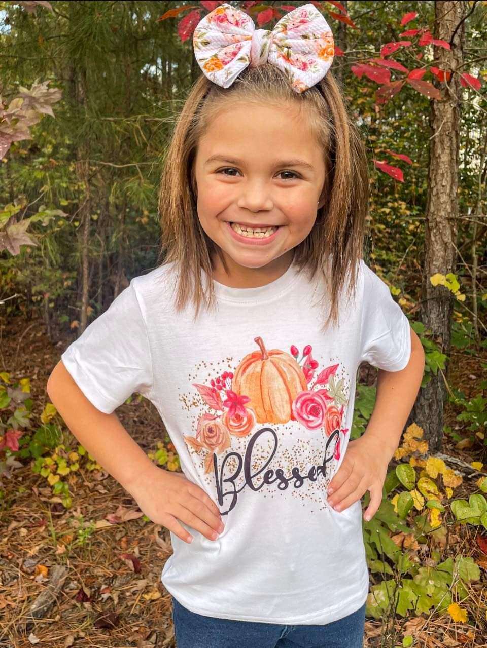 Blessed Thanksgiving Fall Girls Shirt