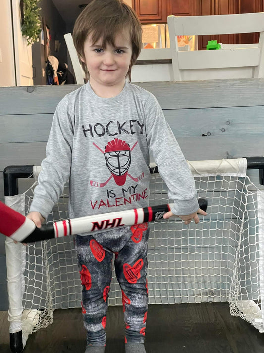 Hockey Is My Valentine Boys Shirt