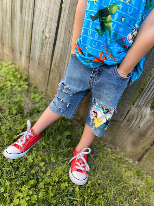 Toy Story Boys Distressed Jeans Short