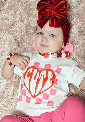 Checker Cute Valentine Girls Shirt Valentines