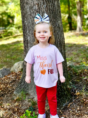 Miss Thankful Girls Shirt Fall Thanksgiving