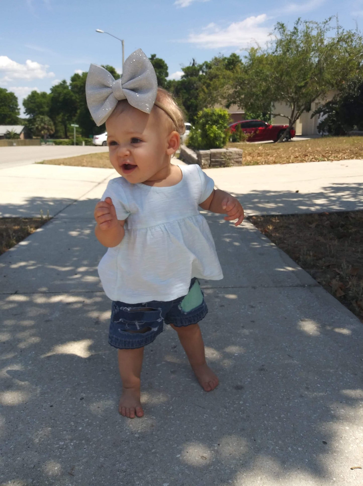 Mermaid Mint Girls Distressed Jeans Shorts
