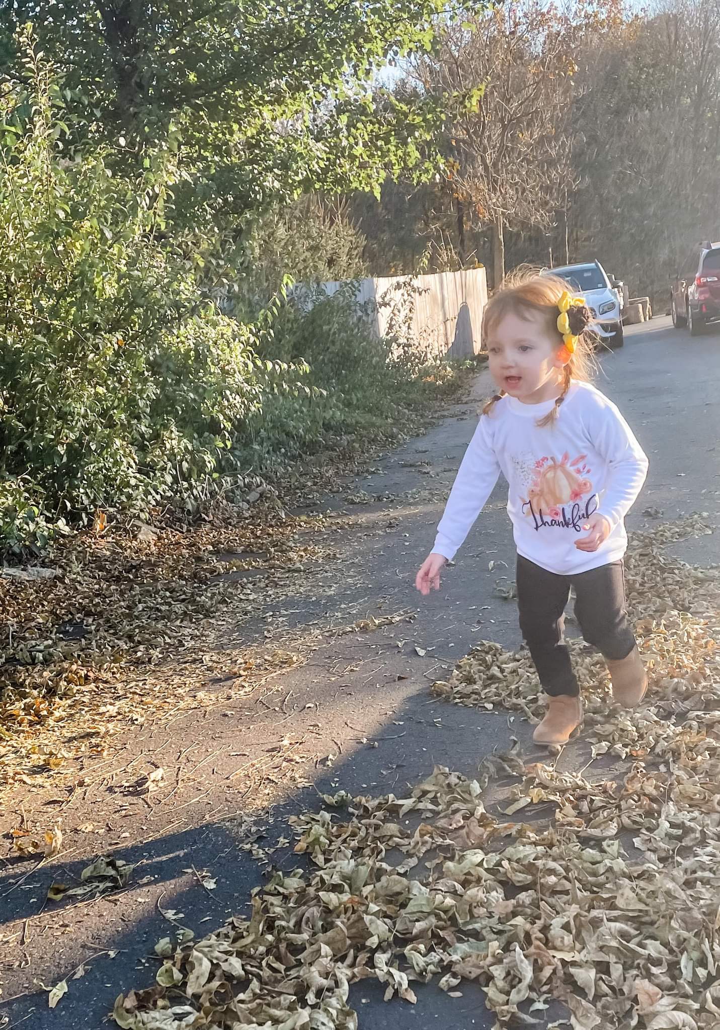 Thankful Thanksgiving Fall Girls Shirt