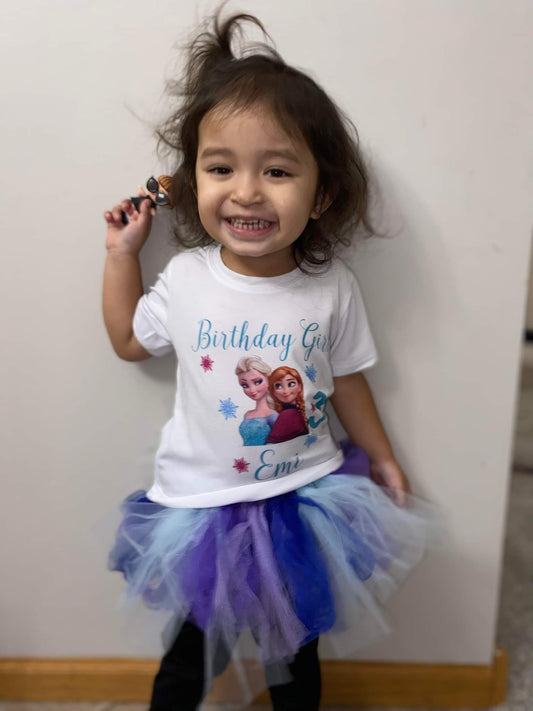 Personalized Frozen Elsa Anna Birthday Tutu Outfit