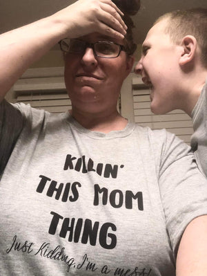 Killin This Mom Thing Killin This Kid Thing  Mommy and Me Ladies Shirt Girls Shirt Boys Shirt