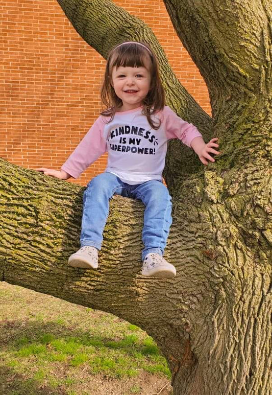 Kindness is my Superpower Anti Bulling Raglan Shirt Boys Girls