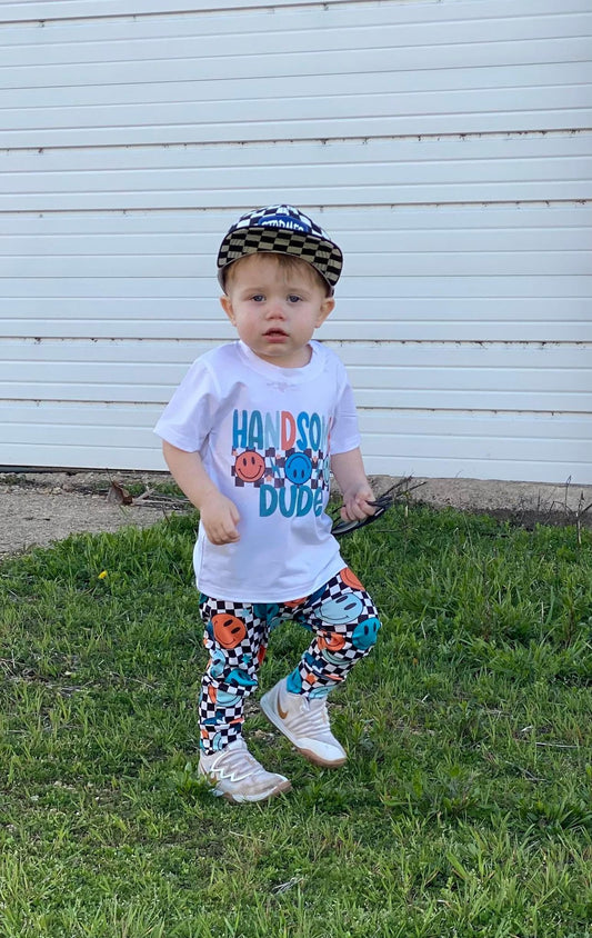 Retro Smiley Handsome Dude Boys Shirt