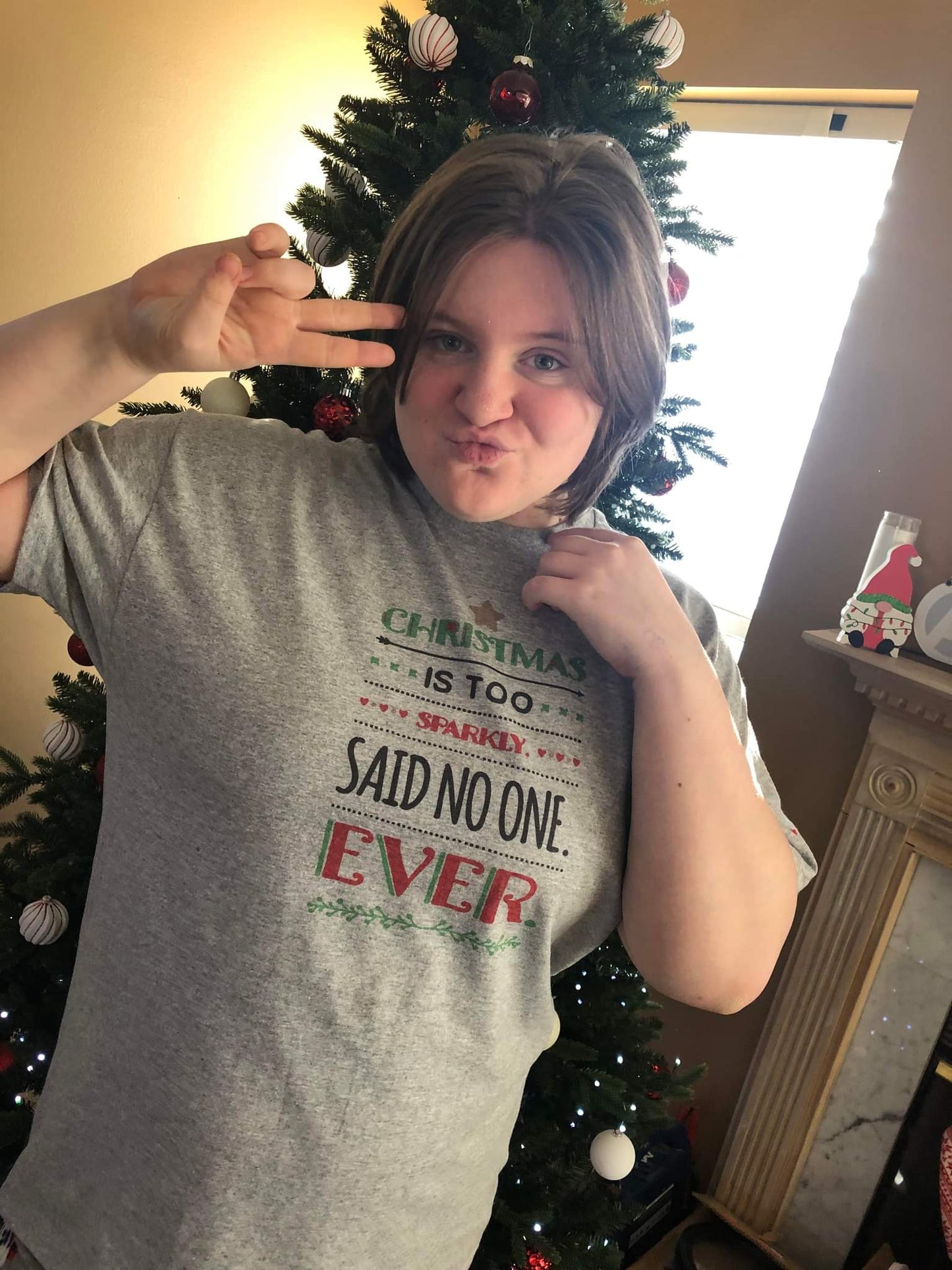 Christmas is too Sparkley  Girls Shirt Ladies Shirt